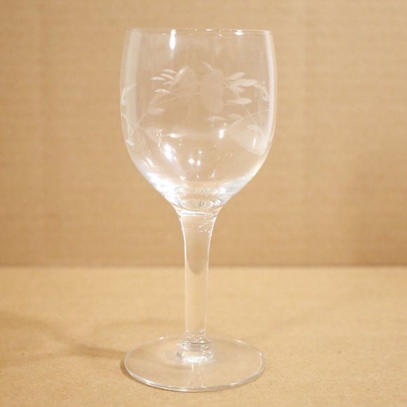 4/$20 Crystal Princess House Balloon Wine Glass Goblet Etched Floral Design 6in - Picture 3 of 5